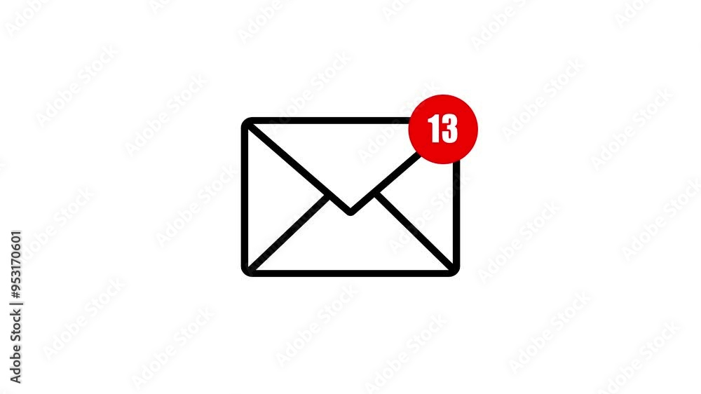 Poster message icon. notification icon animation. alert message with bell symbol for reminders and updates.