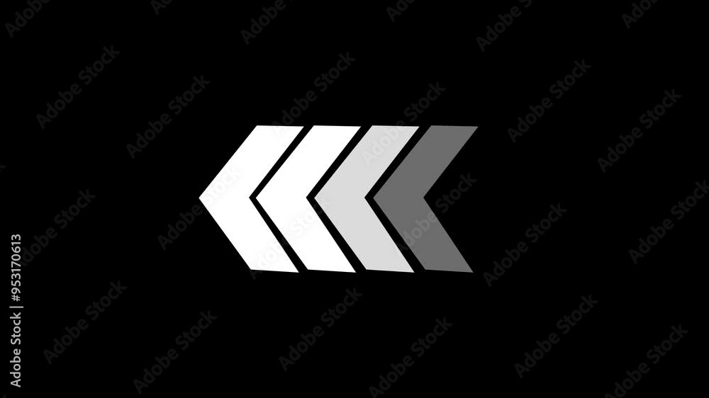 Poster arrow animation on a black background. animated arrows for overlay video layers. swipe arrow animati