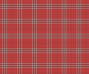 Plaid fabric pattern, red, brown, white, seamless for textile and design clothes skirt pants apron tablecloth blanket or decoration. Vector illustration.