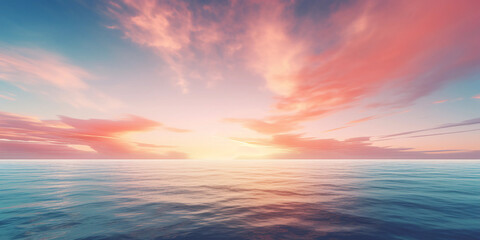 Obraz premium Blurred sunset sky and ocean nature background