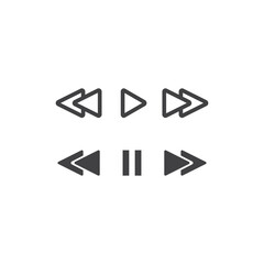 Music player icon. video play icon vector illustration