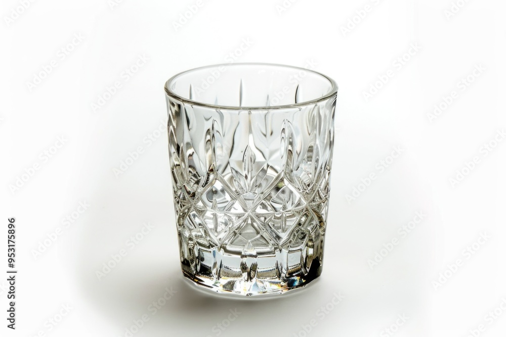 Wall mural a glass filled with clear water sitting on a white surface