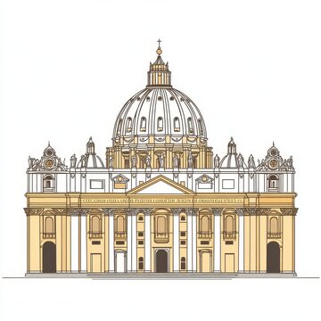st peter's basilica building outline clip art preview