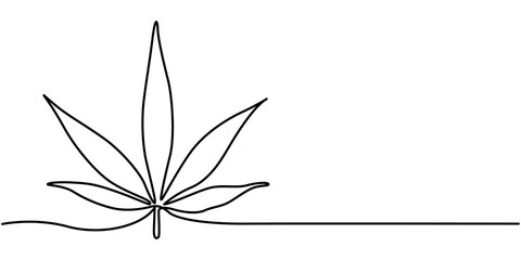 marijuana leaf continuous one single line drawn, Cannabis continuous one line art design, Hand drawn marijuana pot leaf, Marijuana Leaf Icon with Editable Stroke and Pixel Perfect, Vector line art