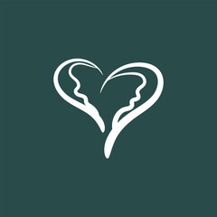 unique heart love icon and logo vector illustration