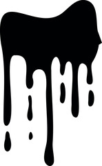 Dripping black paint. Decorative grunge ink stain