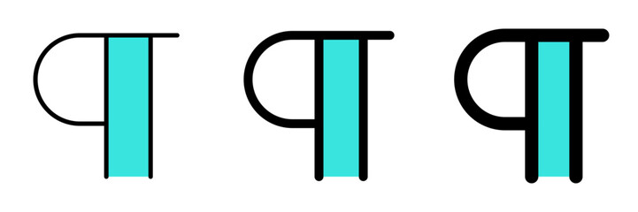 Editable pilcrow, paragraph symbol vector icon. Part of a big icon set family. Perfect for web and app interfaces, presentations, infographics, etc