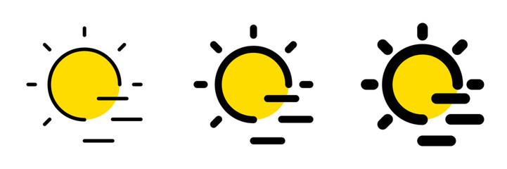 Editable cloudy windy sun vector icon. Part of a big icon set family. Perfect for web and app interfaces, presentations, infographics, etc
