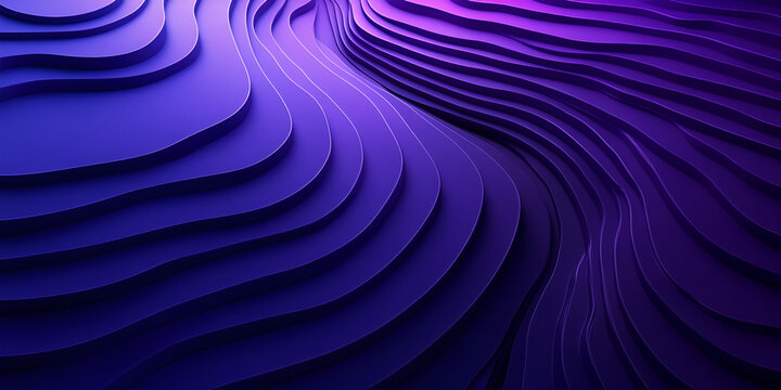 Abstract wavy patterns shape a smooth gradient of purple shades flowing through the frame, creating a dynamic visual experience