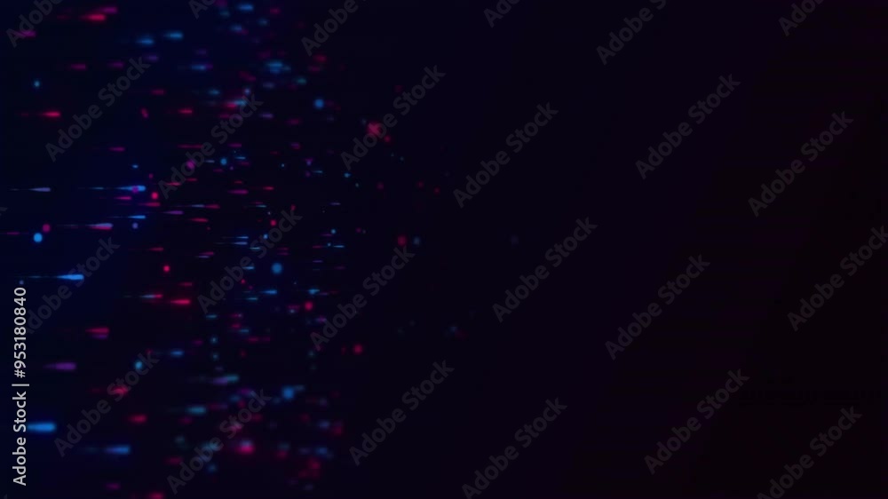 Poster vibes text animation over dark background with colorful particles