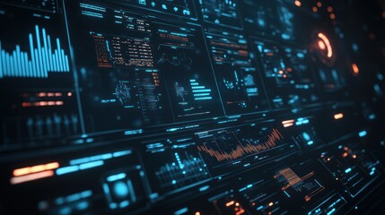 Obraz premium Futuristic Digital Interface with Data Visualization