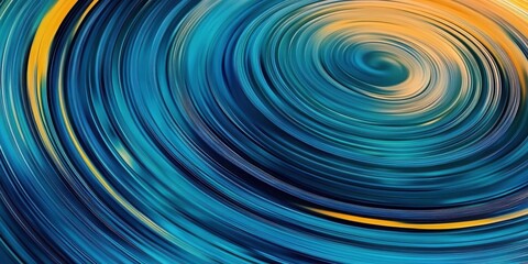 Fototapeta premium Abstract artwork showcasing dynamic blue and yellow radial streaks in a vibrant spiral pattern