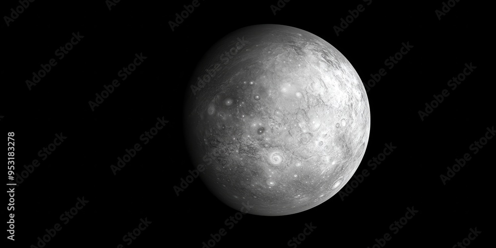 Wall mural view of venus in the infrared spectrum floating against the backdrop of deep black space showcasing 
