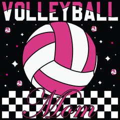 Volleyball mom, funny mom T-Shirt Design