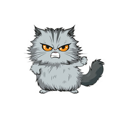 angry cat cartoon character vector illustration