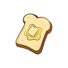 vector illustration of bread with butter