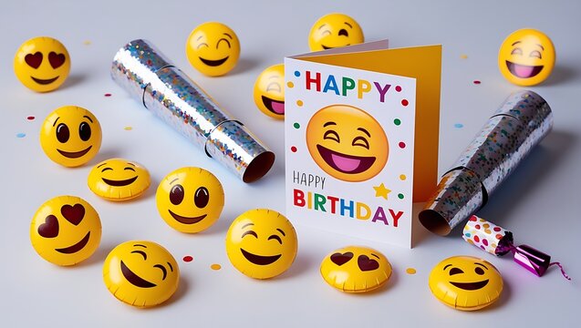 Emoji birthday celebration - Powered by Adobe
