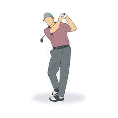 golf player illustration