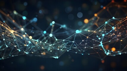 Abstract Digital Web of Interconnected Points and Lines, Modern Sophisticated Background Design for Banners and Posters"