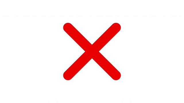 animated cross mark footage template, cross mark footage illustration