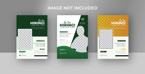 hiring Jobp oster Recruitment advertising template. Recruitment Poster, Job hiring poster, social media, banner, flyer.	
