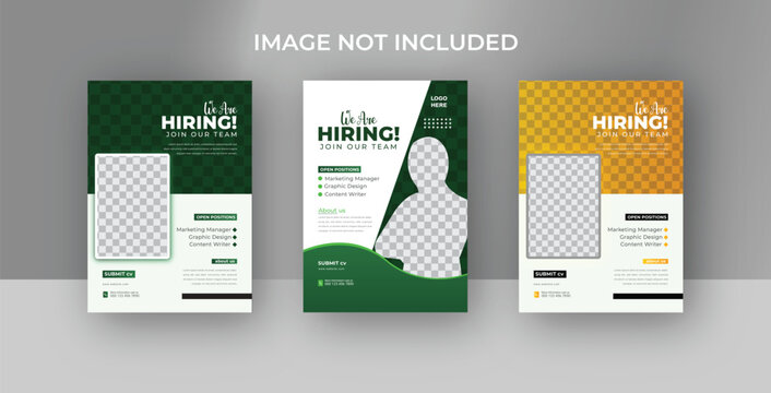 hiring Jobp oster Recruitment advertising template. Recruitment Poster, Job hiring poster, social media, banner, flyer.	

