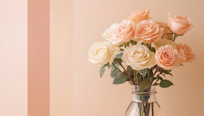 Obraz premium A solid color, like beige or soft pink, that provides a clean and unintrusive backdrop.