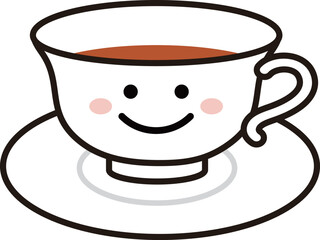 紅茶　顔　シンプル