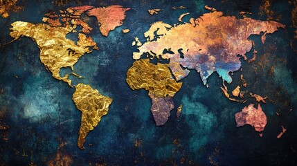 A world map overlaid with images of gold, cobalt, and lithium, illustrating the geopolitical implications of resource control.