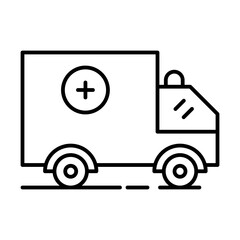 ambulance of healthy care with simple icons