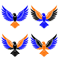 Obraz premium Horus falcon silhouette in flight logo 2X Vector Design and illustration