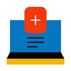 Obraz premium laptop of healthy care with simple icons