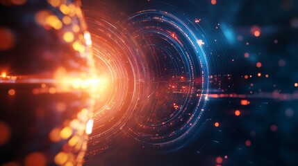 Fototapeta premium Glowing Futuristic Digital Abstract Background with Light Effects
