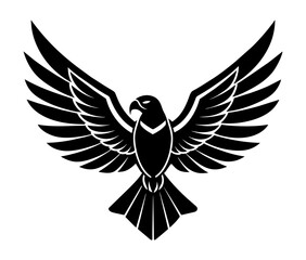 Horus falcon silhouette in flight logo 2XX Vector Design and illustration