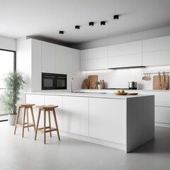modern kitchen interior with kitchen