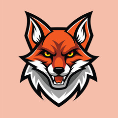 Obraz premium Fierce Fox Mascot Logo - Vibrant Animal Vector Illustration.