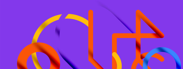 Linear design colorful circles and lines