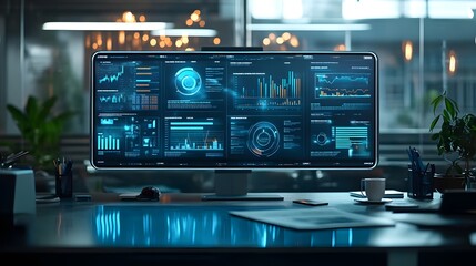 Data Analysis on Modern Computer Screen in Office
