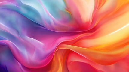 Obraz premium A colorful, flowing fabric background with soft curves and a dynamic sense of motion, creating an abstract, fluid pattern.