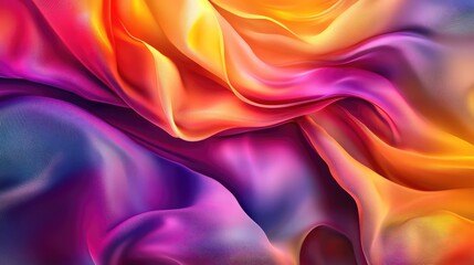 Obraz premium A dynamic, abstract background featuring flowing cloth in multiple colors, creating a sense of movement and elegance.