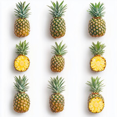 Fototapeta premium pineapples on a clean white background.