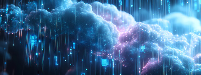 Obraz premium Futuristic Cloud Computing