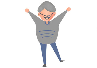 体操をする高齢者の絵
