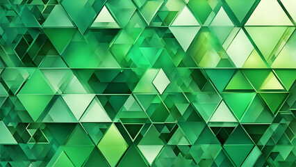 abstract green background with triangles