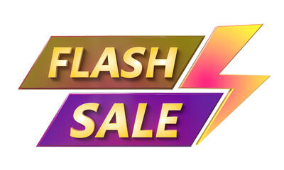 3D Flash Sale tag render, Flash Sale 3d laber for super shop selling design 