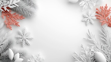 Obraz premium Empty frame with a minimalist holiday theme Christmas design.