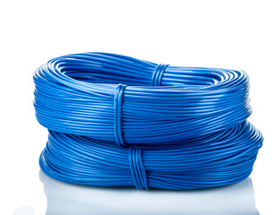blue plastic electrical cord