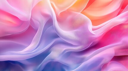 Fototapeta premium Abstract background of flowing, colorful fabric creating a sense of fluidity and motion with soft, graceful waves.