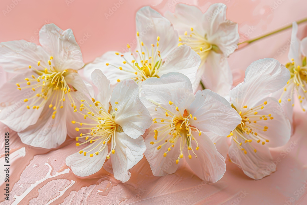 Sticker a bouquet of white flowers with yellow centers