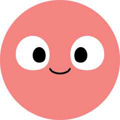 Cute happy cartoon emotion icons. Flat design illustration.	